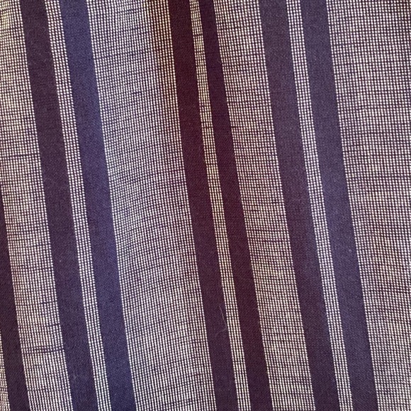 Blue Linen Wide Leg Striped High Rise Drawstring Pockets Bohemian Pants Summer - Picture 12 of 14